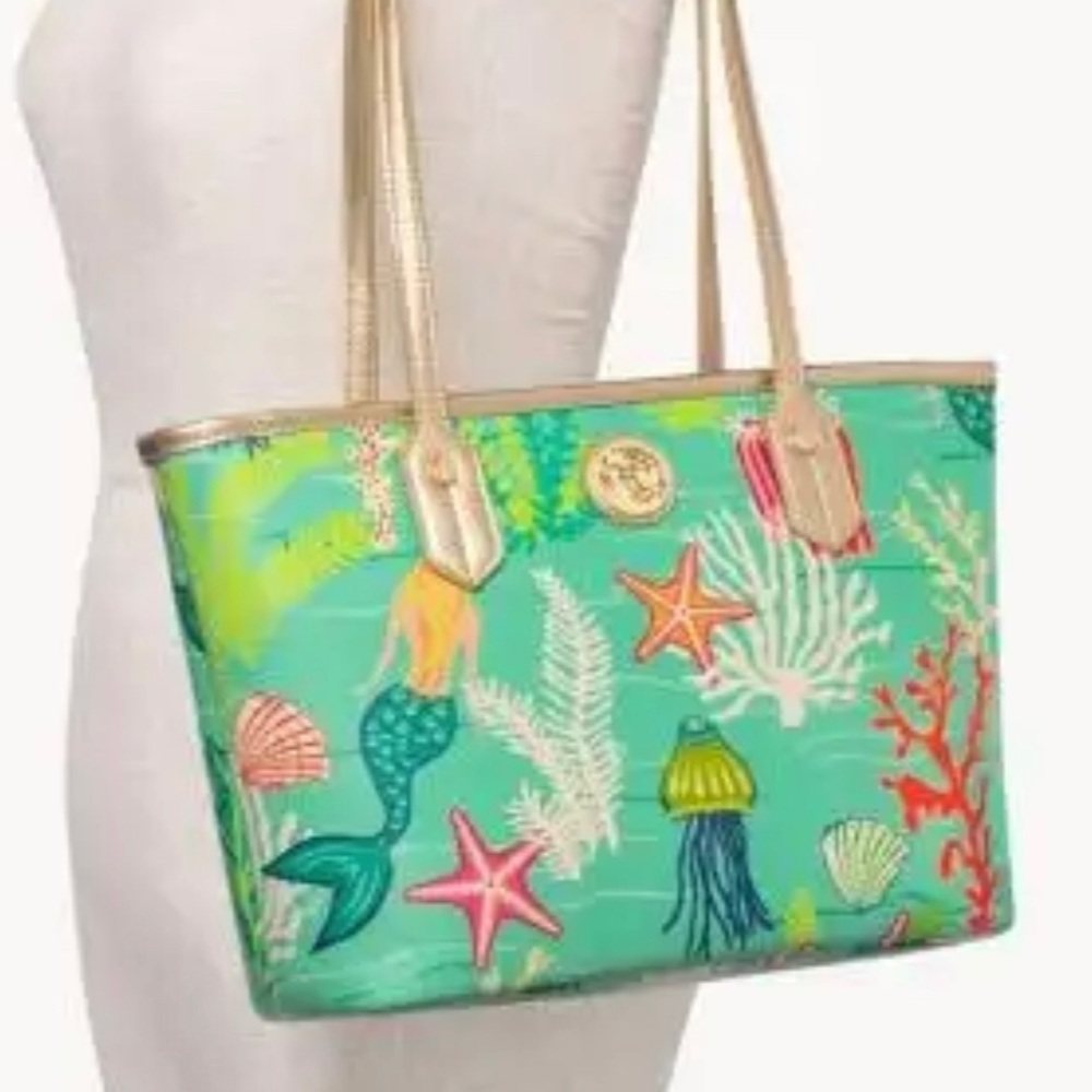 Spartina purse golden mermaid tote NWT mermazing aqua color nautical kardashian